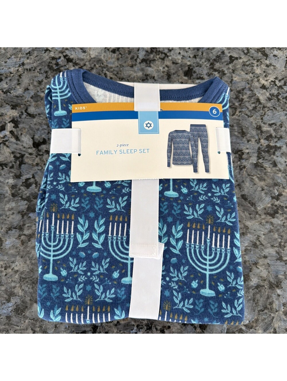 Kids' Hanukkah Ribbed Long Sleeve Shirt and Pants Size 6